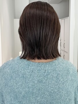 コレクティブワーク 表参道 渋谷(COLLECTIVE WORK) 切りっぱなしボブ ベージュカラー オリーブベージュ 髪質改善