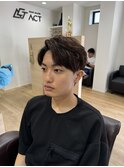 ハーフアップパーマスタイル