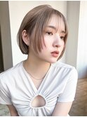 ダブルカラー前髪カットボブミルクティー_F31192