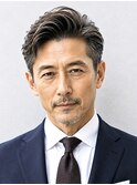 イケオジ束感かき上げヘア/グレーカラーで白髪ぼかし