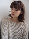 シースルーバング×外ハネ×ミディアム★
