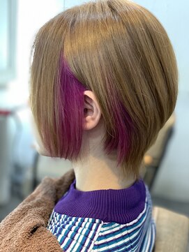 アルト 町田店(arto) ショッキングピンクのインナーカラー/シルキーベージュ