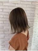 切りっぱなしボブ＊大人気透け感グレージュ＊