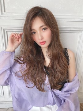 ジーナ 梅田(Zina) 【Zina 梅田】　レイヤー×ロング×ミルクティーベージュ