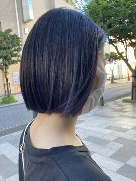 リジョイスヘア(REJOICE hair) 【REJOICE hair】アッシュヴァイオレット×パッツンボブ