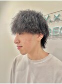 ツーブロックマッシュウルフツイストスパイラルパーマメンズヘア
