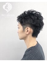 アオアクア バイ グルグル 小岩店(ao akua by GULGUL)&nbsp;アッシュブラック ツーブロック☆スーツに良く似合うパーマ 小岩
