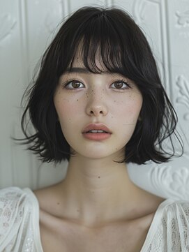 レヴ 草加店(LEV.) イメチェン　外はね　ボブ　美髪　ワイドバング　ブルーブラック