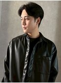 センターパート アップバング ツーブロック メンズパーマ 韓国