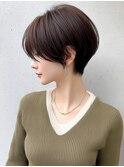 ハンサムショート 丸みボブ　艶髪　透明感カラー　20代30代40代