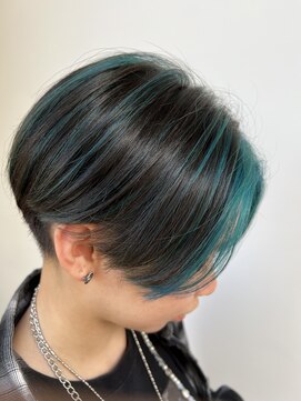 ドォート(Dote hair make) 【hidecolors】ハイライトカラー　ターコイズグリーン
