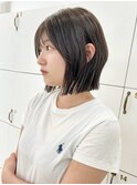 【Nico】佐藤有華 ／耳掛けボブ／チャコールグレー／20代