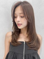 アグノス 青山(Agnos) 似合わせカットサイドバングココアベージュ小顔セミディ前髪