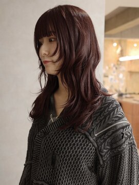 ボルドーカラー/ロングレイヤー