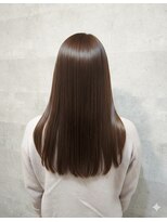 カットウェルズ ラブコオリヤマ 郡山店(Cut Well's Love Koriyama) ロングストレート、ブラウンカラー