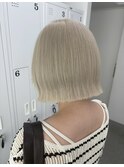 ダブルカラーケアブリーチホワイトカラーボブ【山口】