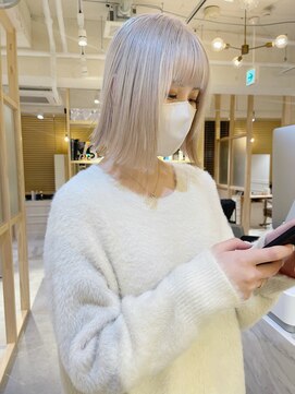 パランケイビューティー シンジュク(PALAN K-Beauty) タンバルモリ、タッセルボブ、ホワイトベージュ、ケアブリーチ