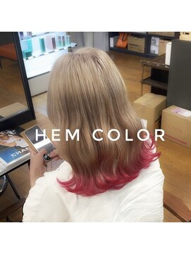 ヘアカロン 熊本下通店(Hair CALON) ミルクティーベージュダブルカラーインナーカラーケアブリーチ