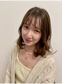 ミディアム×ウェーブパーマ