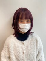 コト 福井大和田店(coto)&nbsp;レイヤーカット　ワインレッド 顔周りレイヤー