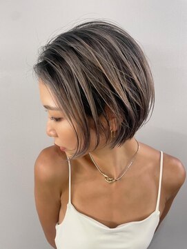 ステア メゾン(stir maison) バレイヤージュカラー/顎ラインレイヤーボブ