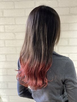 ビスイル 秋葉原店(Vis ill) ダブルカラーケアブリーチベージュピンクボブミニウルフリタッチ