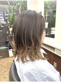 グラデーション アッシュベージュ×ラフウルフ