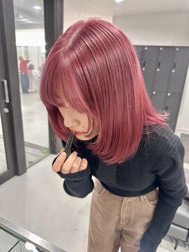 リムレスバイサンク 万代 新潟駅(LIMLESS by cinq) タッセルボブ切りっぱなしボブペールピンクベージュブラウン韓国