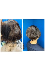 ムーンアディション(MOON ADDITION)&nbsp;くせ毛を収まりよくするドライヴカットしドライヤーで完成