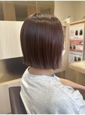 切りっぱなしボブ×暖色brown