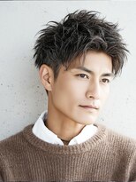 カットもパーマもイケメンパラダイス Men's天王寺 大人の束感ショート × ふんわりニュアンス