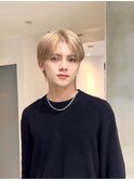 シースルーコンマバング×ブロンドベージュ