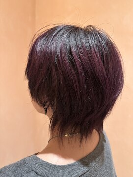 ショート/レイヤーショート/バーガンディ/ワインレッド