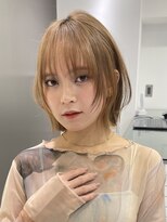 サンドイエナ 横浜店(sand yena)&nbsp;くびレイヤーボブルフネビージュ小顔ワンレンこなれミディ