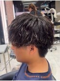 縦落ちツイストスパイラルパーマメンズパーマ波巻きツイスパ