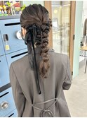 編み下ろし結婚式ヘアセットパーティヘア横浜西口早朝セット