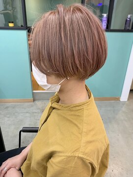 キューズ クラブ(cuz KLUB) 【cuzKLUB】丸みショート×ラベンダーピンク