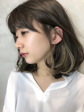 アン センター南(un) ◆ゆるふわくびれボブ【小顔前髪でイメチェン】インナーカラー