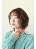 ラフウェーブのショートボブ