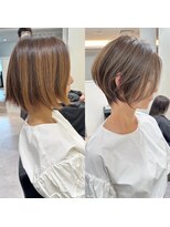 30代/40代/50代/前下がりショートボブ×透明感カラー【NAYUMI】