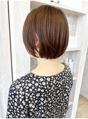 福山市Caaryナチュラルストレートボブ丸みショートボブ20代30代