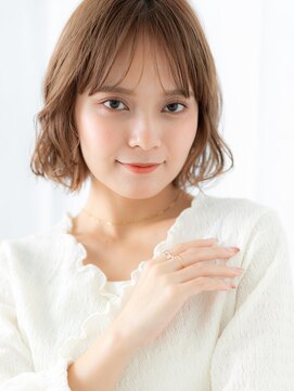 ドクターズ サロン ラブ(Dr's Salon LAB) ミルクティーカラーニュアンスパーマミニボブf古河20代30代40代