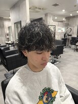 メンズアンダーバーホワイト 南海難波店(Men's _WHITE)&nbsp;メンズウルフマッシュ×波巻きスパイラルパーマ×はいらいと