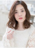 かきあげ前髪くすみベージュ抜け感ボブパーマc6越谷20代30代40代