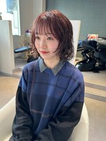 アム(amu)&nbsp;ピンクブラウン/ボブパーマ/パーマボブ/ゆるふわパーマ/パーマ