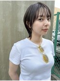 ショートウルフヘア　グレージュカラー
