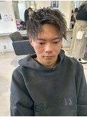 ホワイトメッシュ/ツイスト/ツイスパ/パーマ/メンズ/眉毛