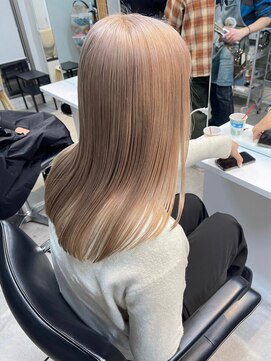 エリマバイフィフス 調布(elima by fifth) 調布ベージュカラーダブルカラーロングミルクティーベージュ