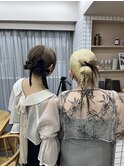 カチモリヘア/タイトめアレンジ/上品/お呼ばれヘア/結婚式