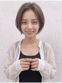 秋カラーブリーチなしセンターパートショートボブ小顔ｐ浦和